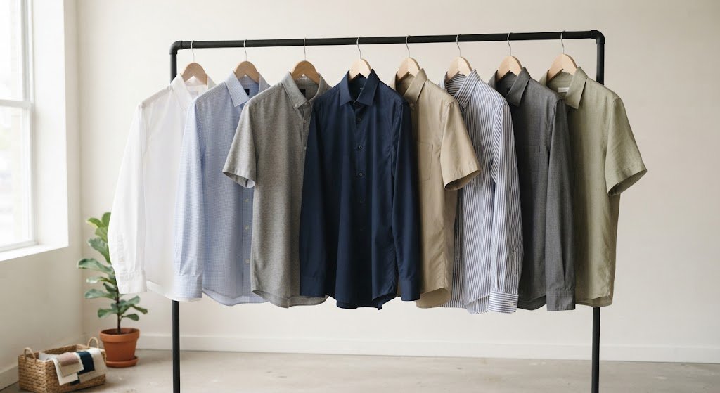 Office shirts on a rail, Singapore wholesale